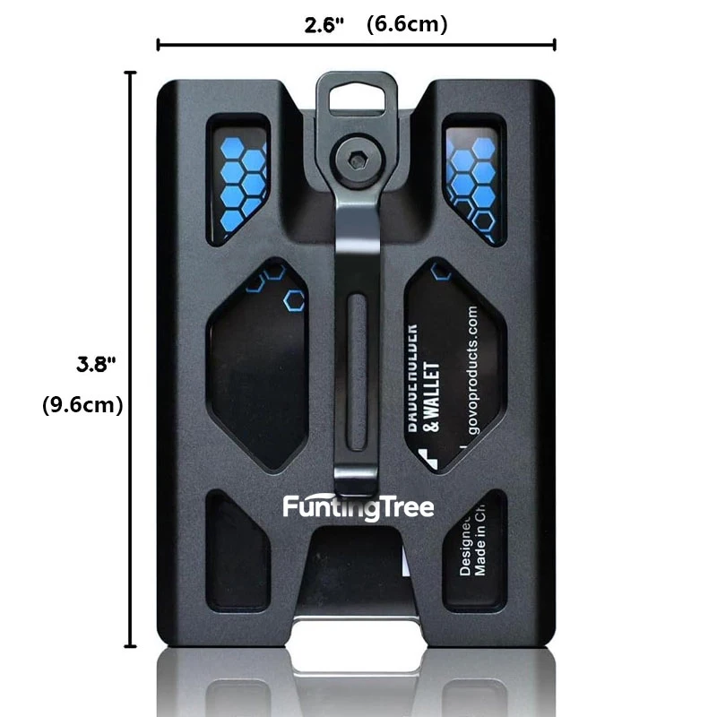 Aluminum Badge Holder/Wallet_ Durable ID Card Holder with Metal Clip and 4 Cards Slot