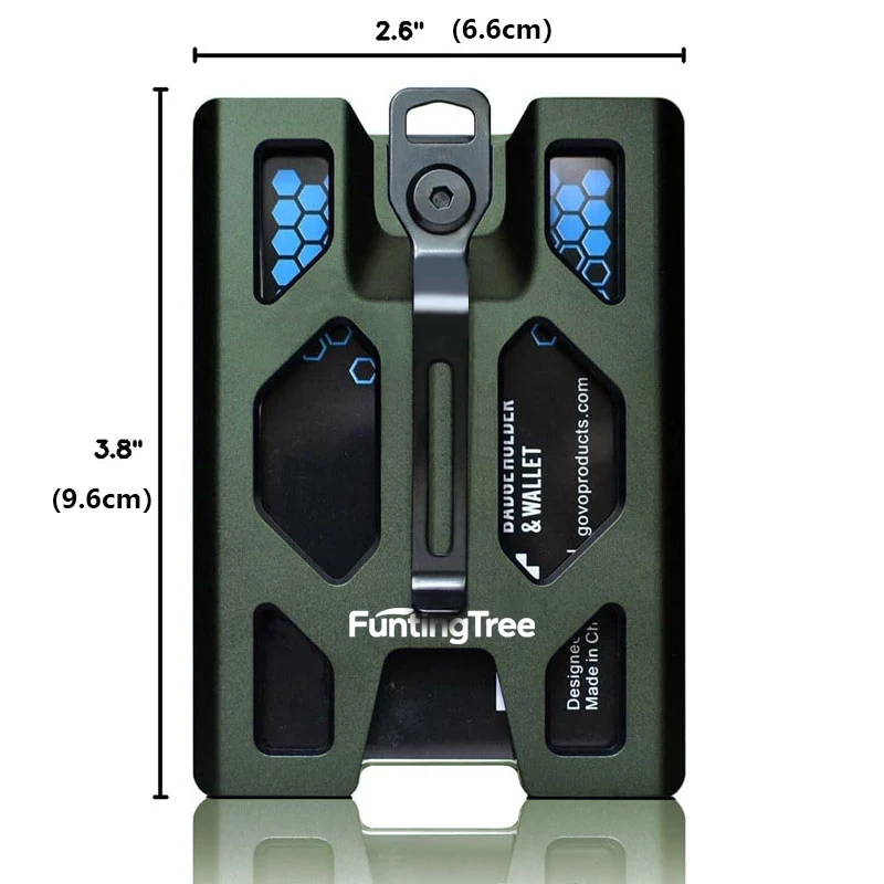 Aluminum Badge Holder/Wallet_ Durable ID Card Holder with Metal Clip and 4 Cards Slot