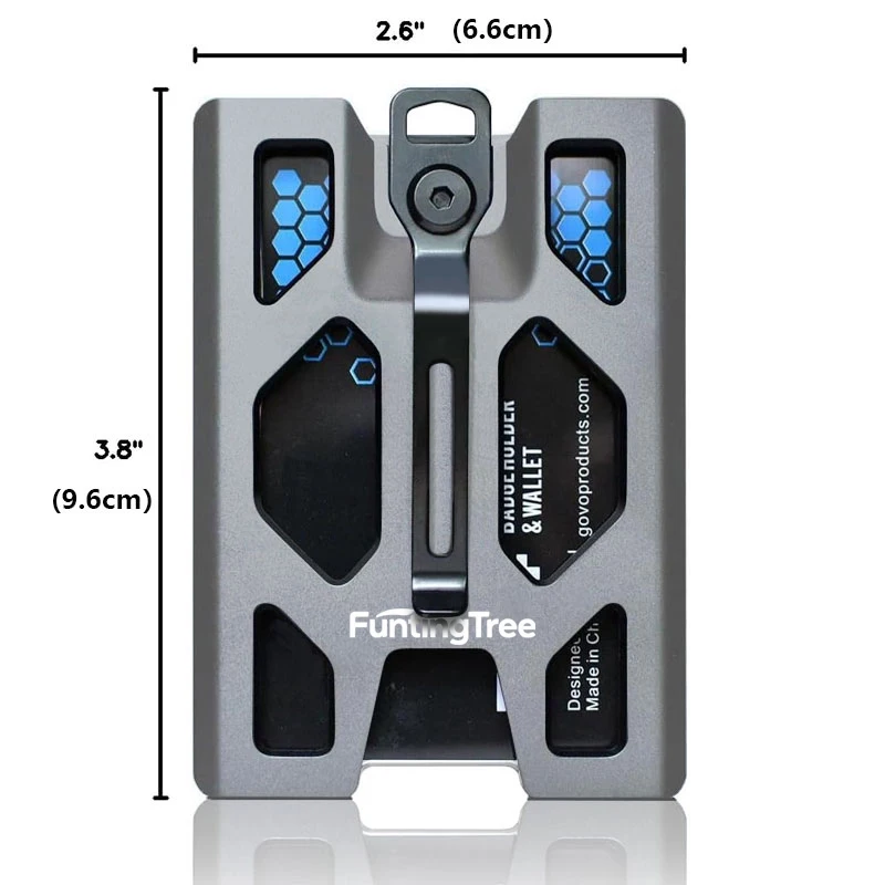 Aluminum Badge Holder/Wallet_ Durable ID Card Holder with Metal Clip and 4 Cards Slot