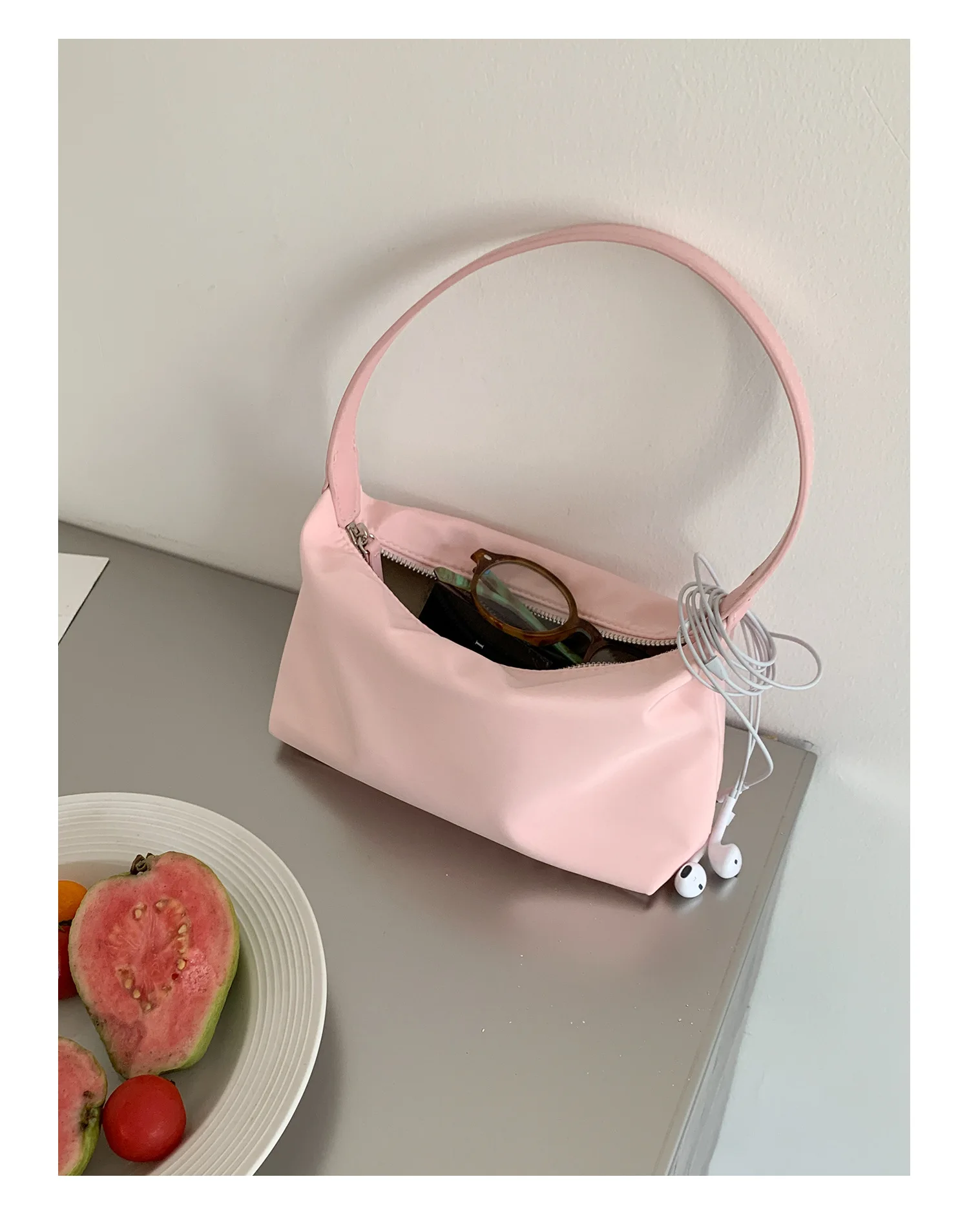 Summer Nylon Top-Handle Bags Ins Style Small Crossbody Shoulder Bags Simple Casual New Fashionable and Versatile Handbag