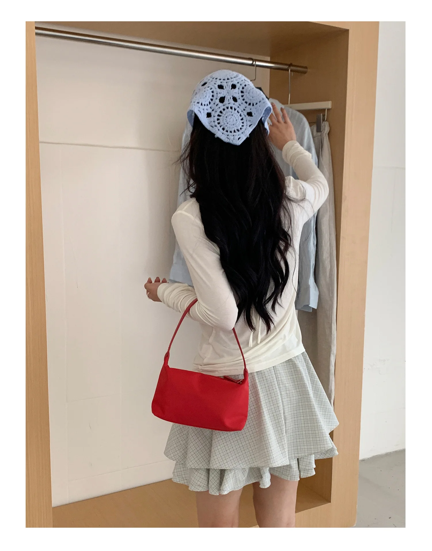 Summer Nylon Top-Handle Bags Ins Style Small Crossbody Shoulder Bags Simple Casual New Fashionable and Versatile Handbag