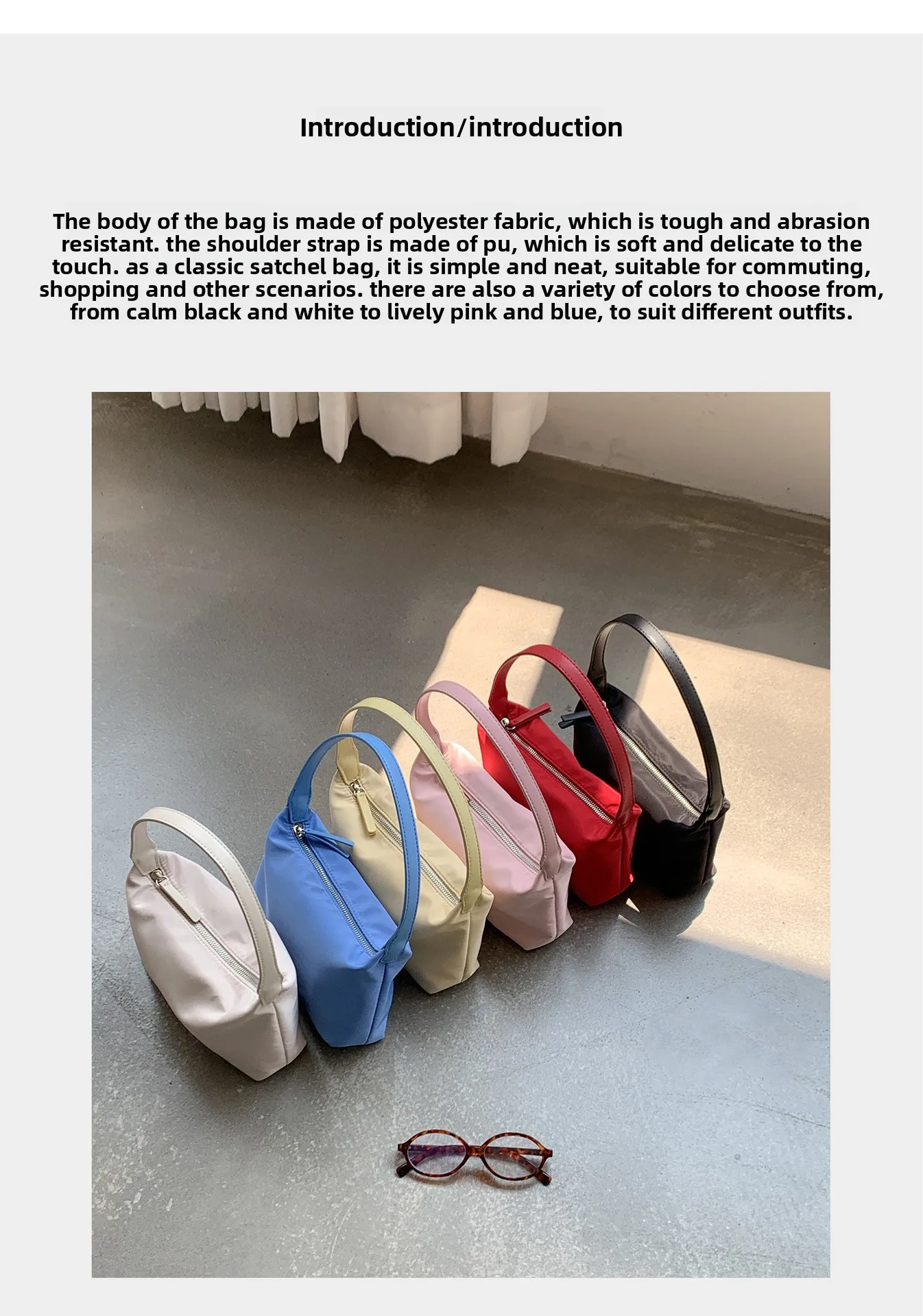 Summer Nylon Top-Handle Bags Ins Style Small Crossbody Shoulder Bags Simple Casual New Fashionable and Versatile Handbag