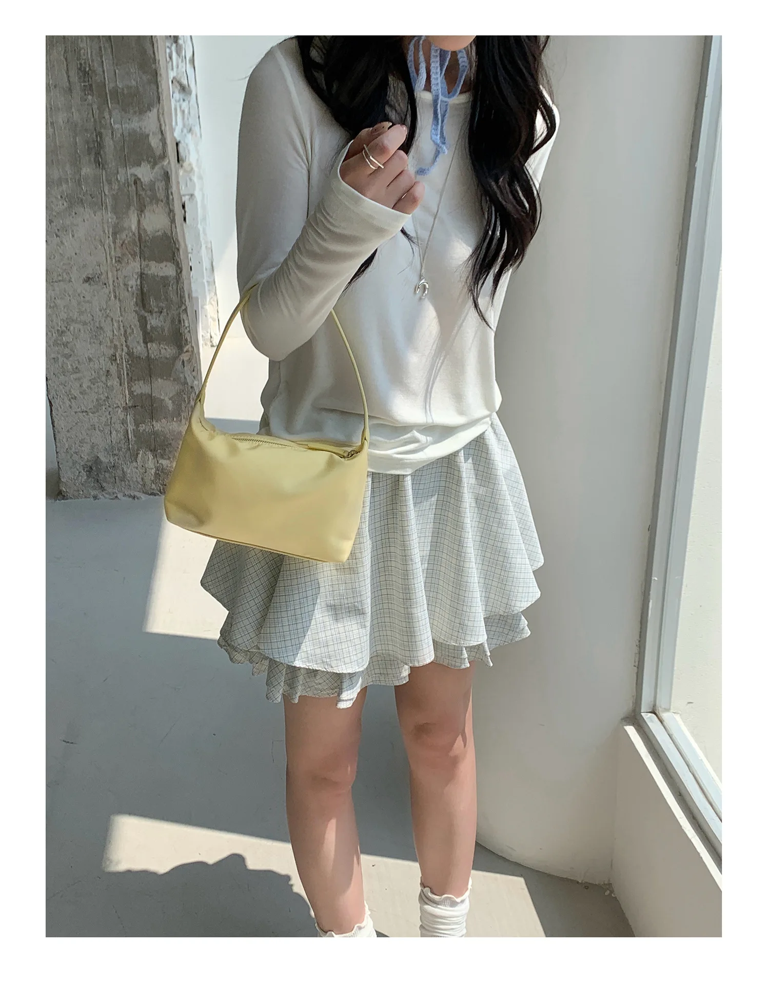Summer Nylon Top-Handle Bags Ins Style Small Crossbody Shoulder Bags Simple Casual New Fashionable and Versatile Handbag