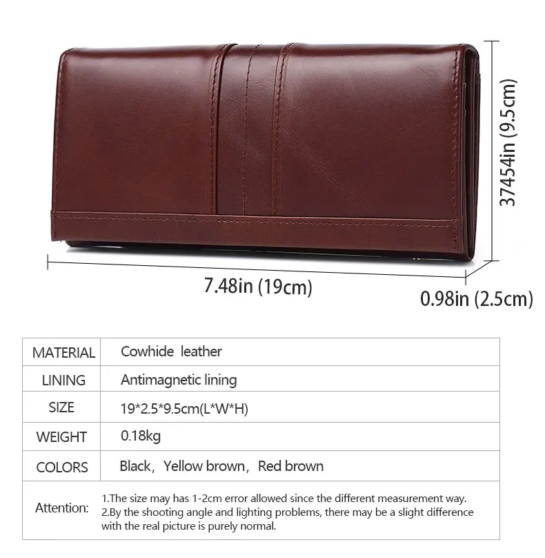 SCHLATUM Women Leather  Wallet Long Multifunction Business Card Holder Purse Brand Fashion Female Purse