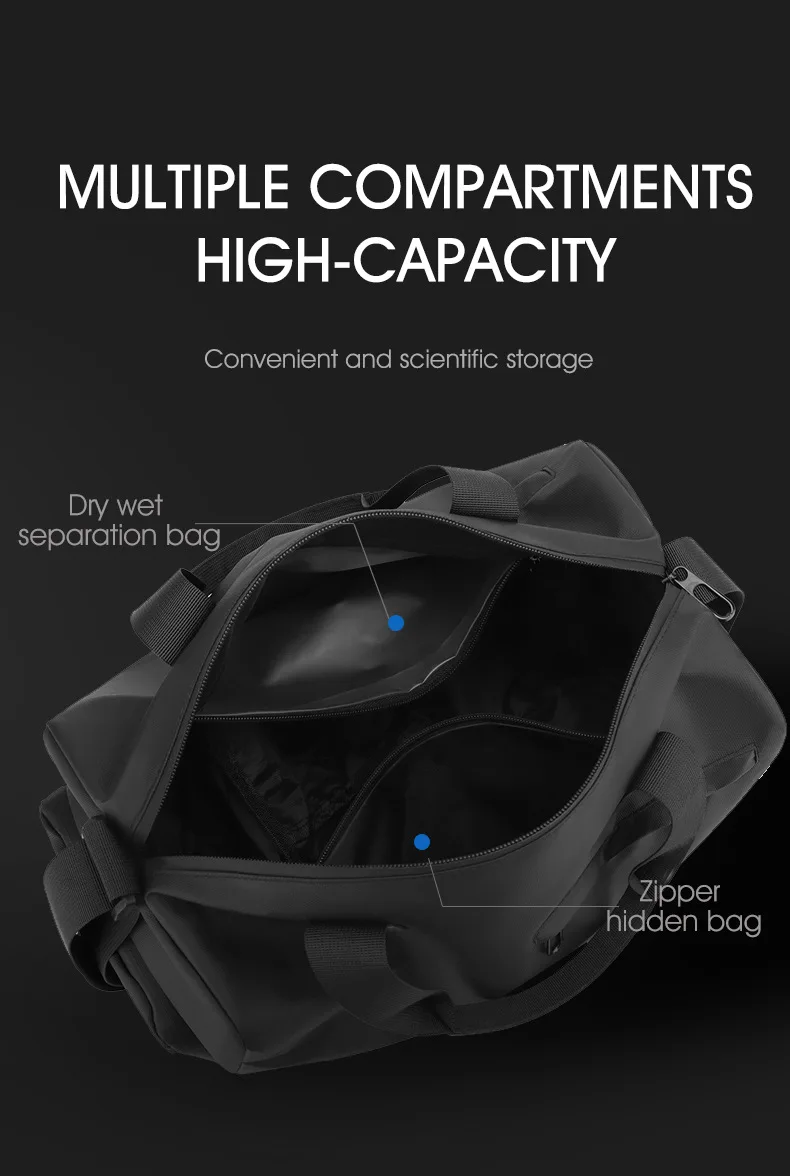 Fashion Travel Bags For Women Large Capacity Men's Sports Bag Waterproof Weekend Sac Voyage Female Messenger Bag Dry And Wet