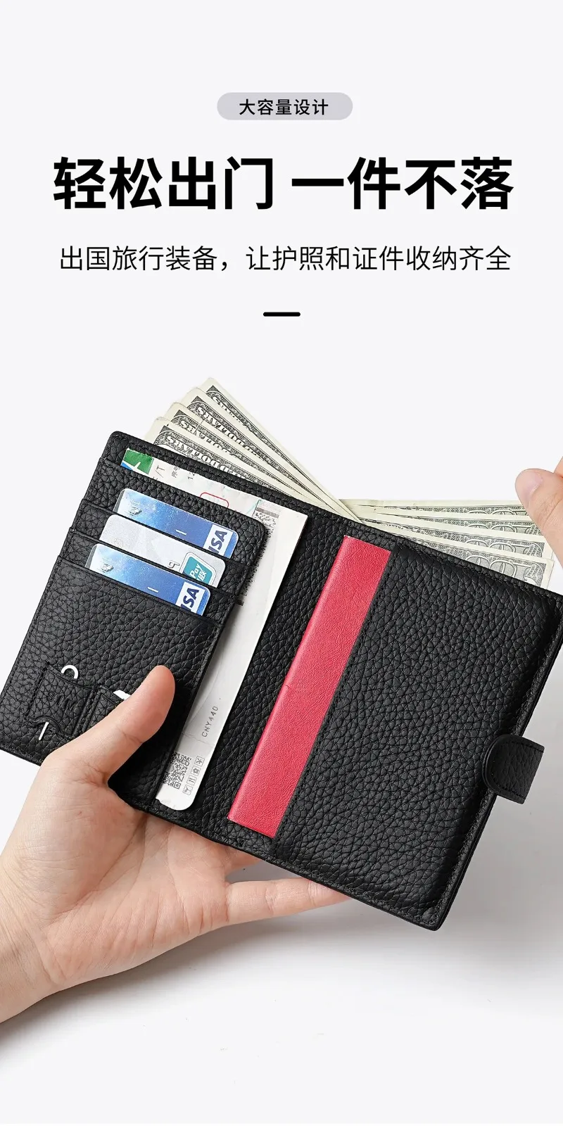 Luxury Genuine Leather Passport Holder Cover Travel Wallet RFID Blocking Card Bag Ticket Holder Travel Accessories for Women Man