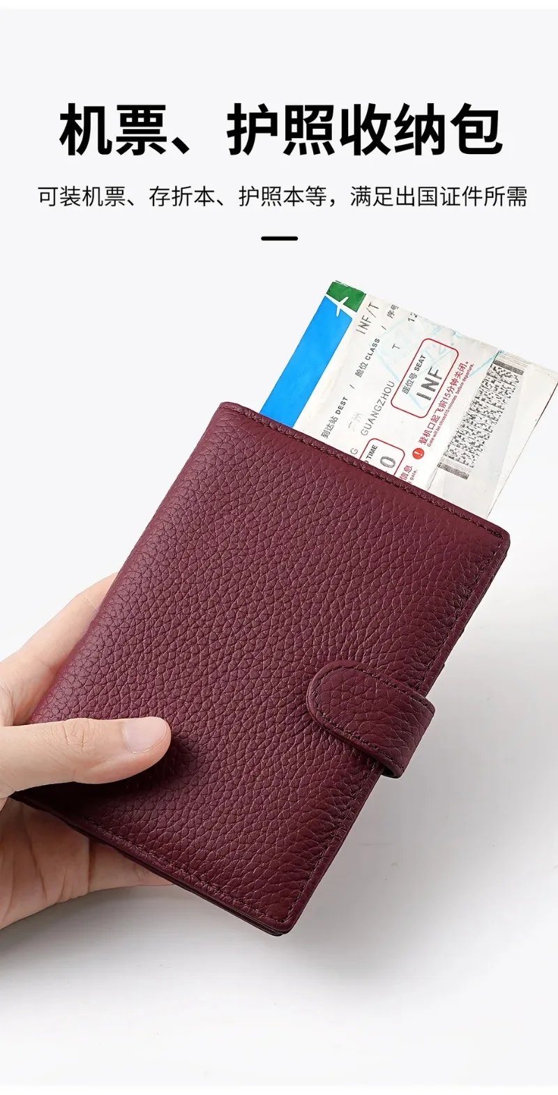 Luxury Genuine Leather Passport Holder Cover Travel Wallet RFID Blocking Card Bag Ticket Holder Travel Accessories for Women Man