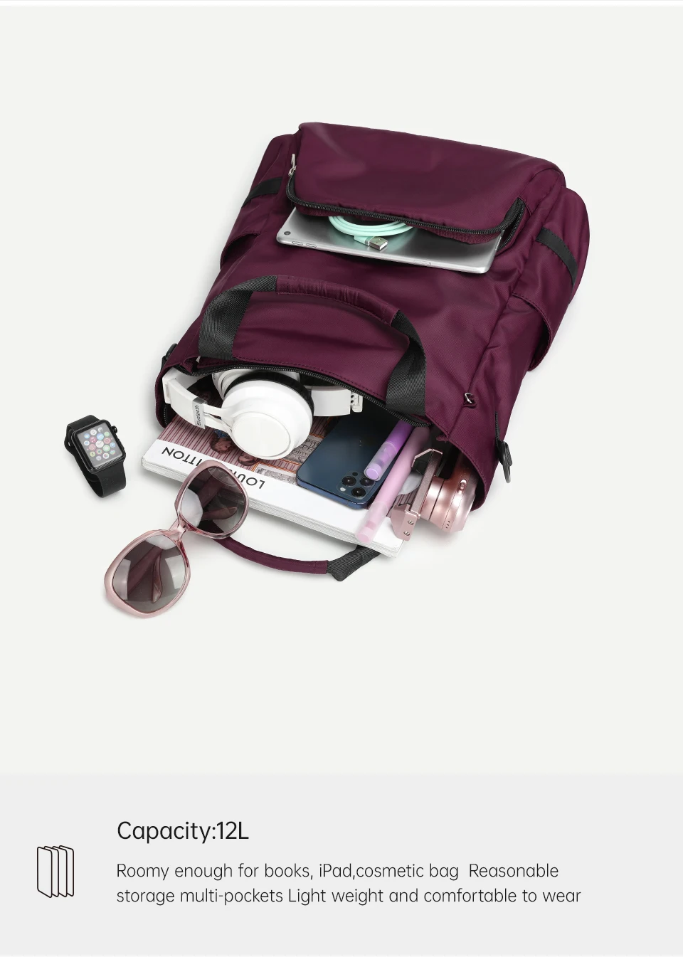 Tigernu New 3 In1 Tote Bag With Zipper For Women Casual School Backpacks Fashion Female Shoulder Bag Light Weight Girls Handbags