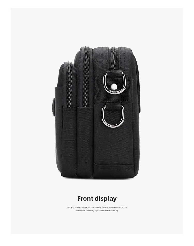 New Arrival Men's Crossbody Bag Messenger Waterproof Purse Oxford Zipper Shoulder Bags For Male Black Versatile Style S/M/L/XL