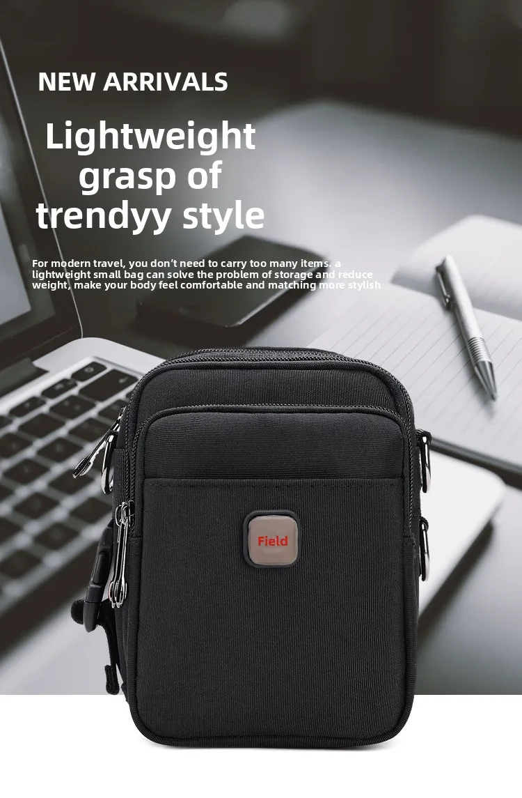 New Arrival Men's Crossbody Bag Messenger Waterproof Purse Oxford Zipper Shoulder Bags For Male Black Versatile Style S/M/L/XL