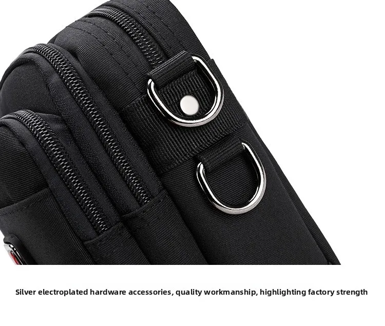 New Arrival Men's Crossbody Bag Messenger Waterproof Purse Oxford Zipper Shoulder Bags For Male Black Versatile Style S/M/L/XL