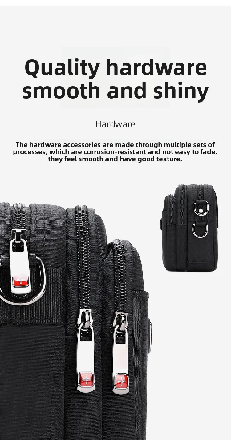 New Arrival Men's Crossbody Bag Messenger Waterproof Purse Oxford Zipper Shoulder Bags For Male Black Versatile Style S/M/L/XL