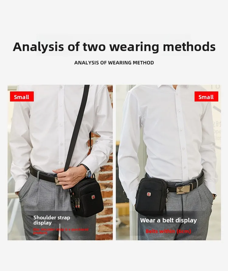 New Arrival Men's Crossbody Bag Messenger Waterproof Purse Oxford Zipper Shoulder Bags For Male Black Versatile Style S/M/L/XL