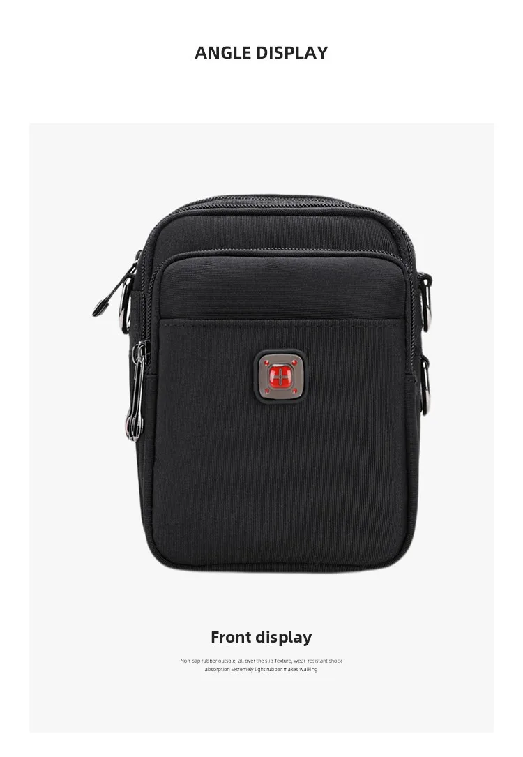 New Arrival Men's Crossbody Bag Messenger Waterproof Purse Oxford Zipper Shoulder Bags For Male Black Versatile Style S/M/L/XL