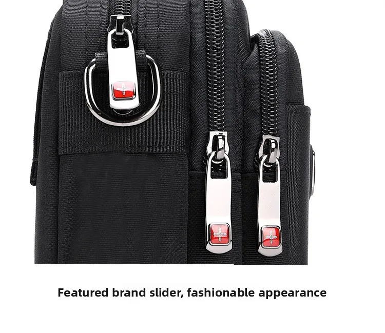 New Arrival Men's Crossbody Bag Messenger Waterproof Purse Oxford Zipper Shoulder Bags For Male Black Versatile Style S/M/L/XL