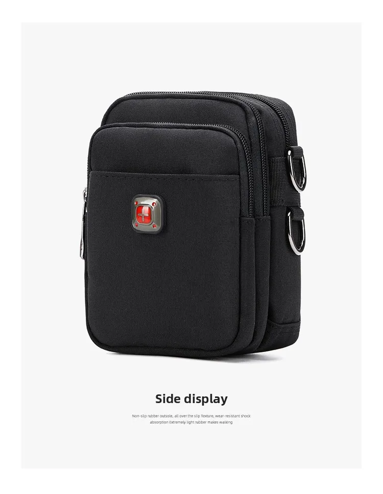New Arrival Men's Crossbody Bag Messenger Waterproof Purse Oxford Zipper Shoulder Bags For Male Black Versatile Style S/M/L/XL