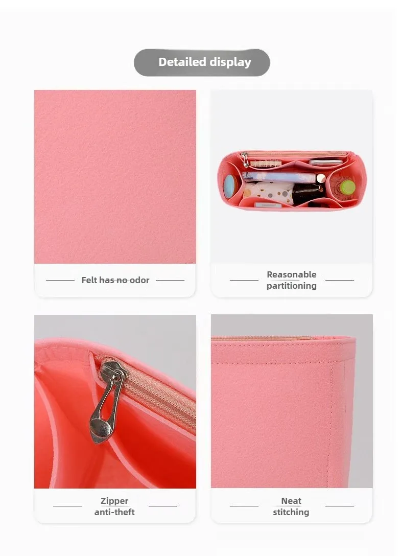 Women Felt Insert Bag Purse Organizer Fits For LOE-WE PUZZLE Makeup Purse Cosmetic Bags Women Luxury Designer Bag Organizer