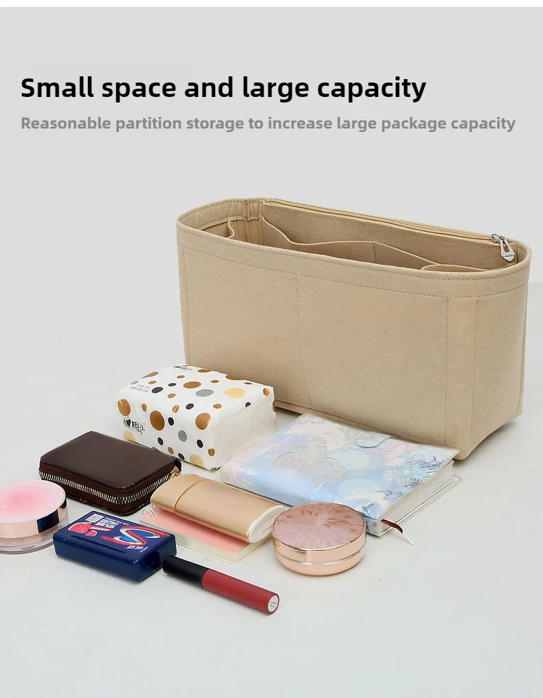 Women Felt Insert Bag Purse Organizer Fits For LOE-WE PUZZLE Makeup Purse Cosmetic Bags Women Luxury Designer Bag Organizer