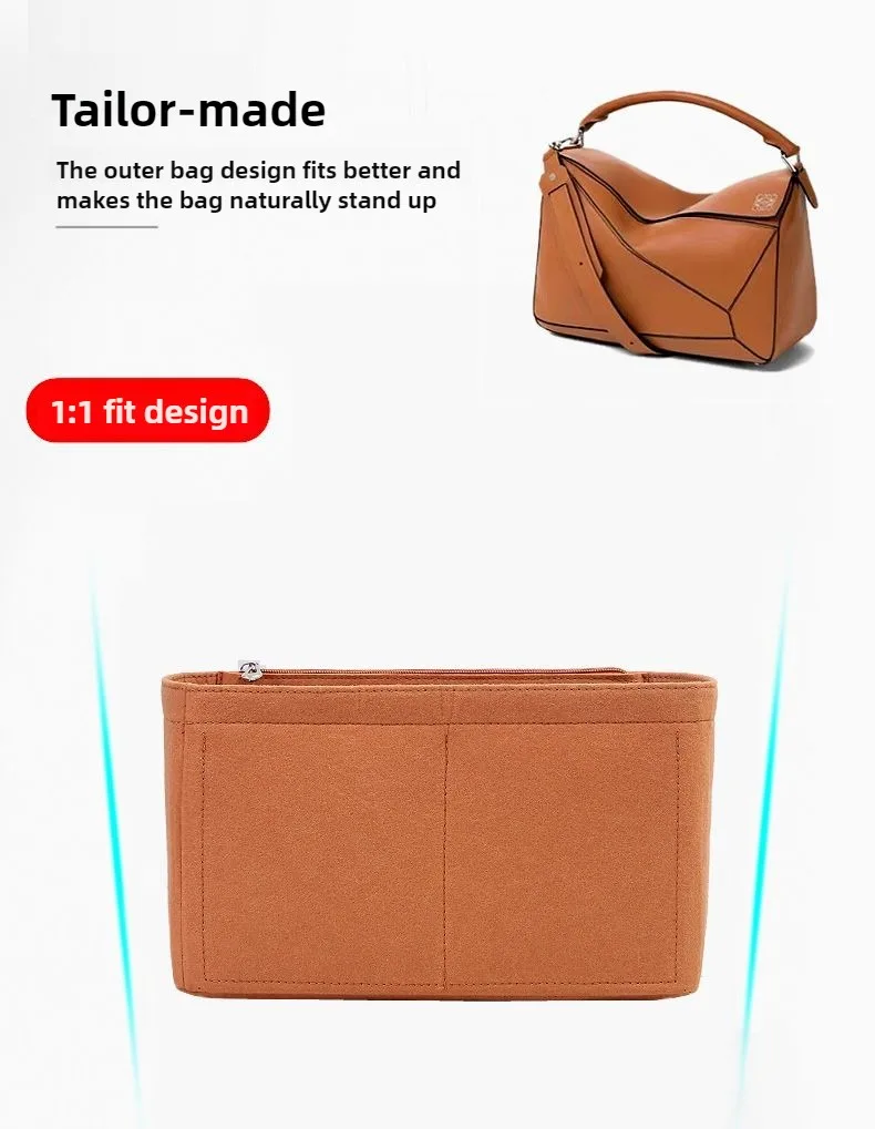 Women Felt Insert Bag Purse Organizer Fits For LOE-WE PUZZLE Makeup Purse Cosmetic Bags Women Luxury Designer Bag Organizer