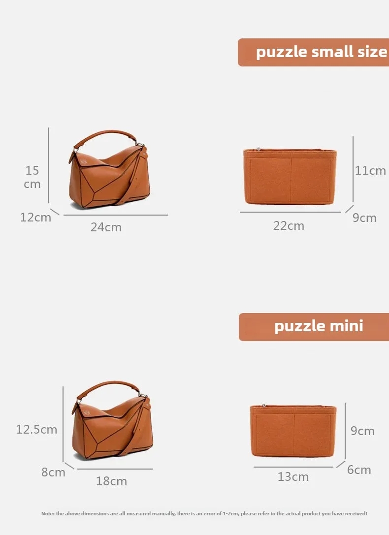 Women Felt Insert Bag Purse Organizer Fits For LOE-WE PUZZLE Makeup Purse Cosmetic Bags Women Luxury Designer Bag Organizer