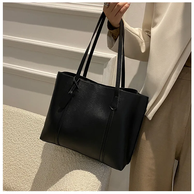 Large Capacity Women's Bag, New Soft Leather Tote Bag, Casual and Versatile Single Shoulder Bags for Woman Korean Style Handbags