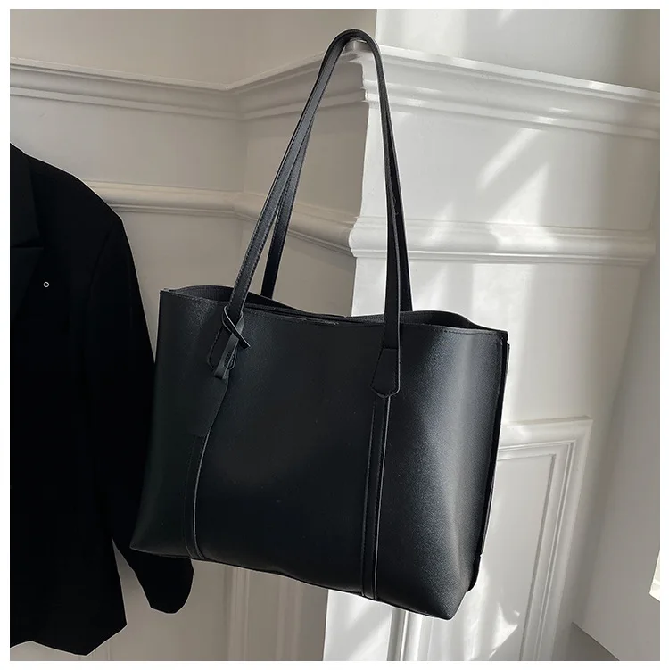 Large Capacity Women's Bag, New Soft Leather Tote Bag, Casual and Versatile Single Shoulder Bags for Woman Korean Style Handbags