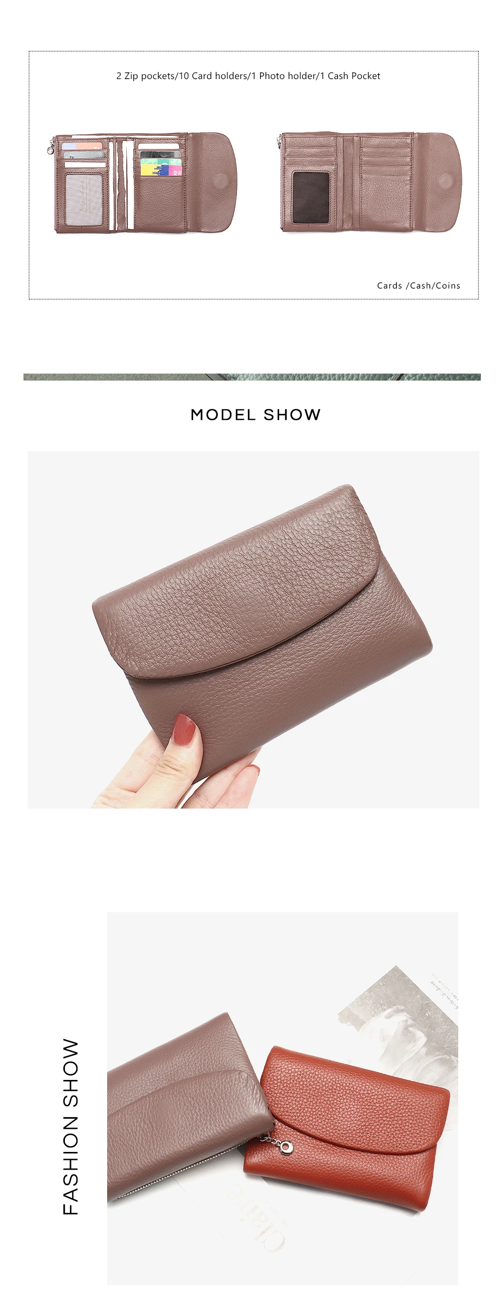 Women‘s Minimalist Short Wallet Classic Real Leather Magnet Flap Trifold Coin Purse Multi Slots Card Holder Portable Daily Use