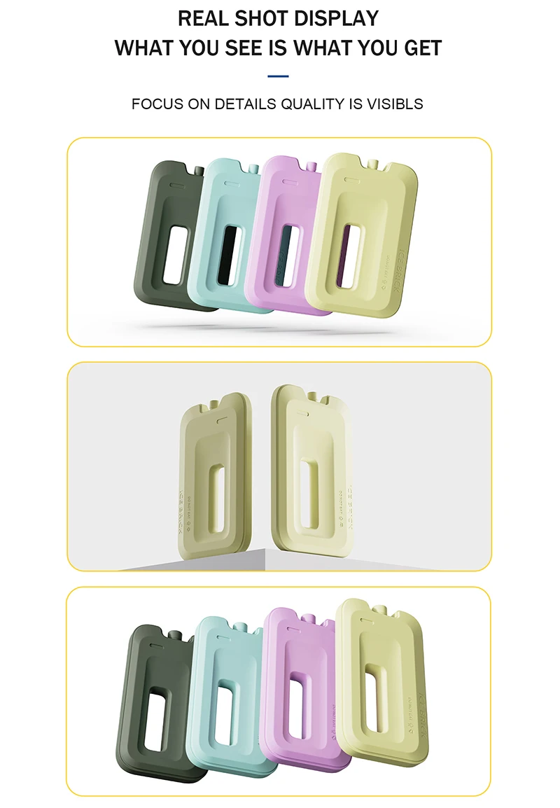 Reusable Gel Ice Packs for Cooler Slim Small Portable Leakproof Cooling Packs for Lunch Box Trips, Bingjeongha Ice Pack