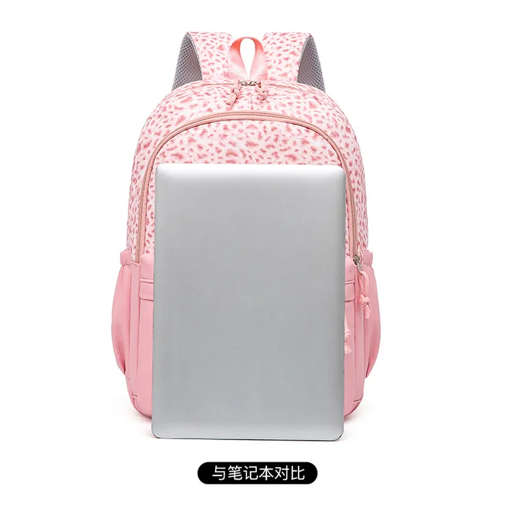 Backpack, Leopard Print, 3 in 1 Set, Lightweight Large Capacity, Junior High School Bag, Pencil Case, Lunch Bag