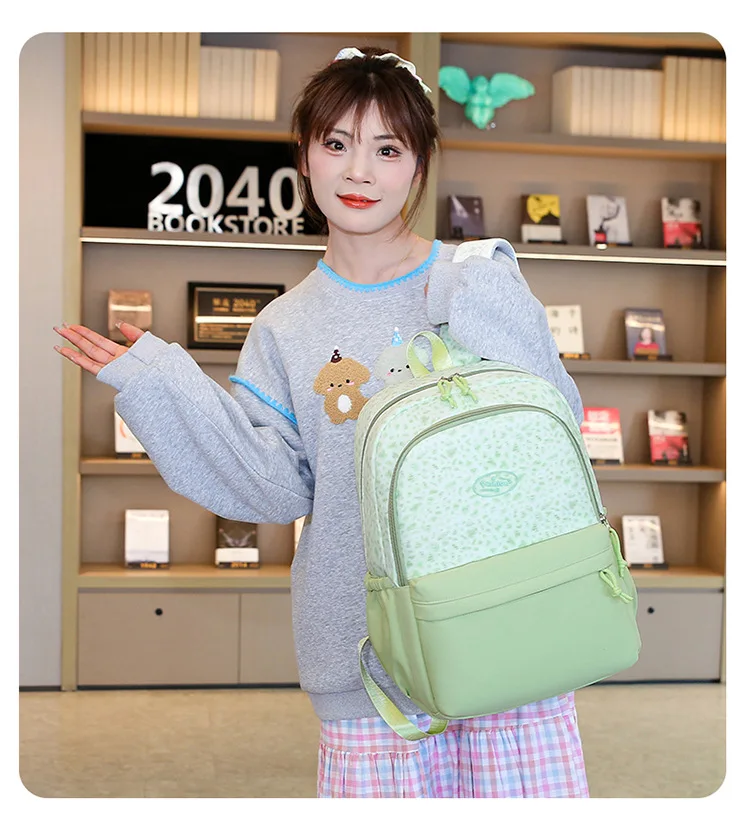Backpack, Leopard Print, 3 in 1 Set, Lightweight Large Capacity, Junior High School Bag, Pencil Case, Lunch Bag