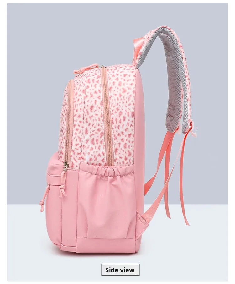 Backpack, Leopard Print, 3 in 1 Set, Lightweight Large Capacity, Junior High School Bag, Pencil Case, Lunch Bag