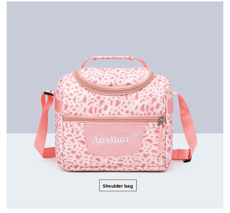 Backpack, Leopard Print, 3 in 1 Set, Lightweight Large Capacity, Junior High School Bag, Pencil Case, Lunch Bag