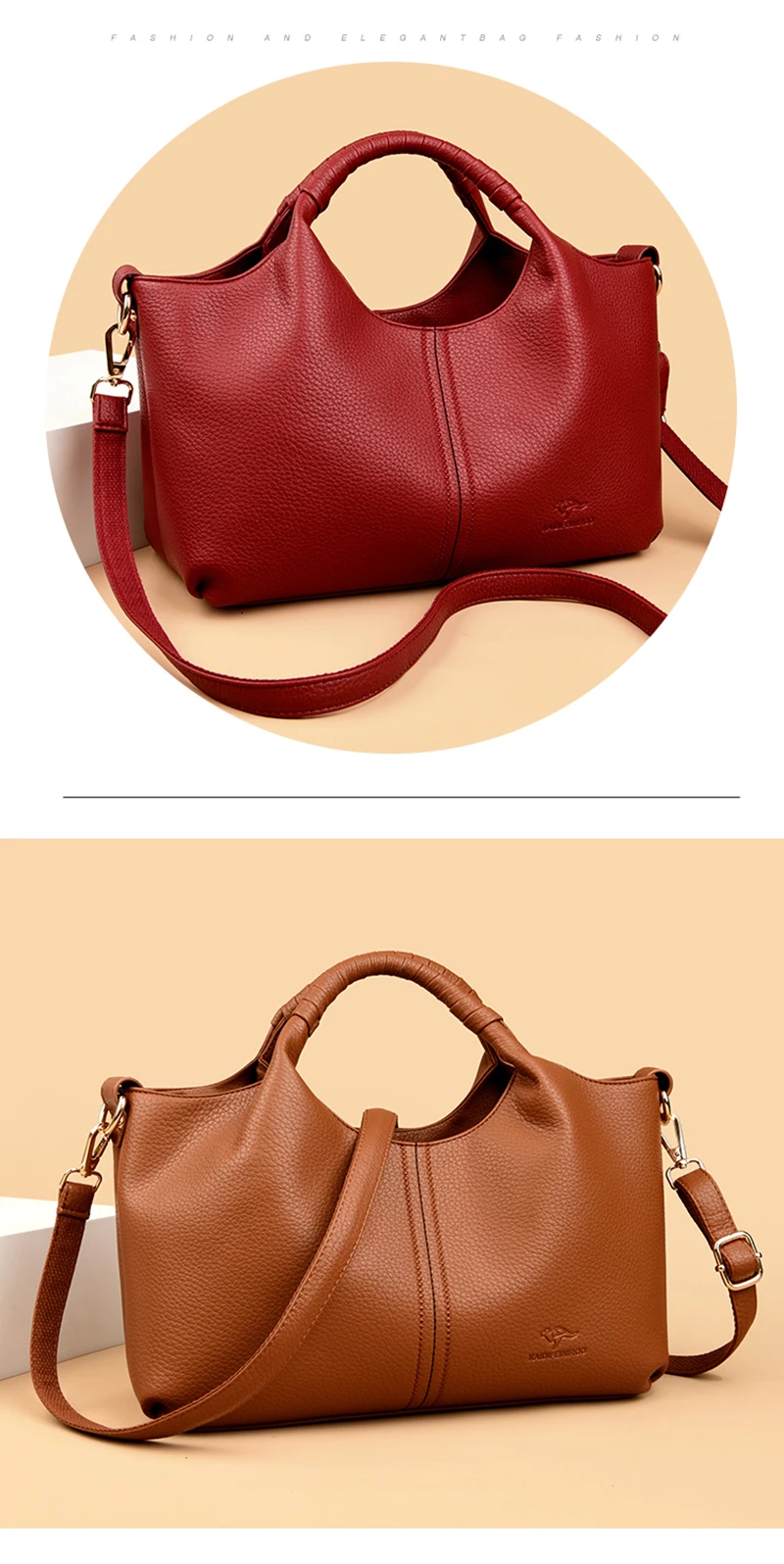 Authentic Leather Tote Bag Luxury Large Capacity Women's Single Shoulder Diagonal Crossbody Bags Fashion Simple Female Handbag