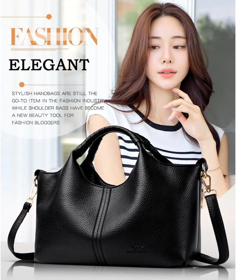 Authentic Leather Tote Bag Luxury Large Capacity Women's Single Shoulder Diagonal Crossbody Bags Fashion Simple Female Handbag