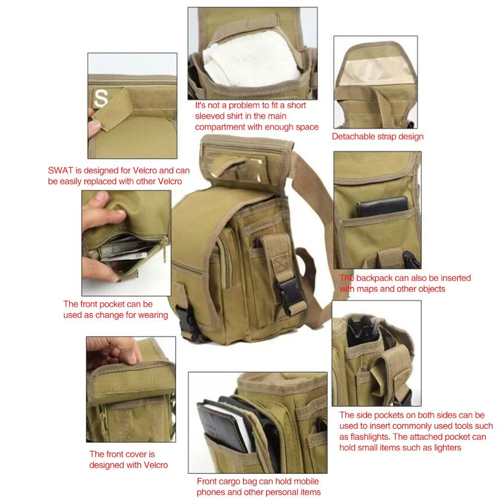 Portable Tactical Waist & Leg Pack Multi‑Layer Storage Bag for Outdoor Cycling Fishing Hiking Emergency Security Gea