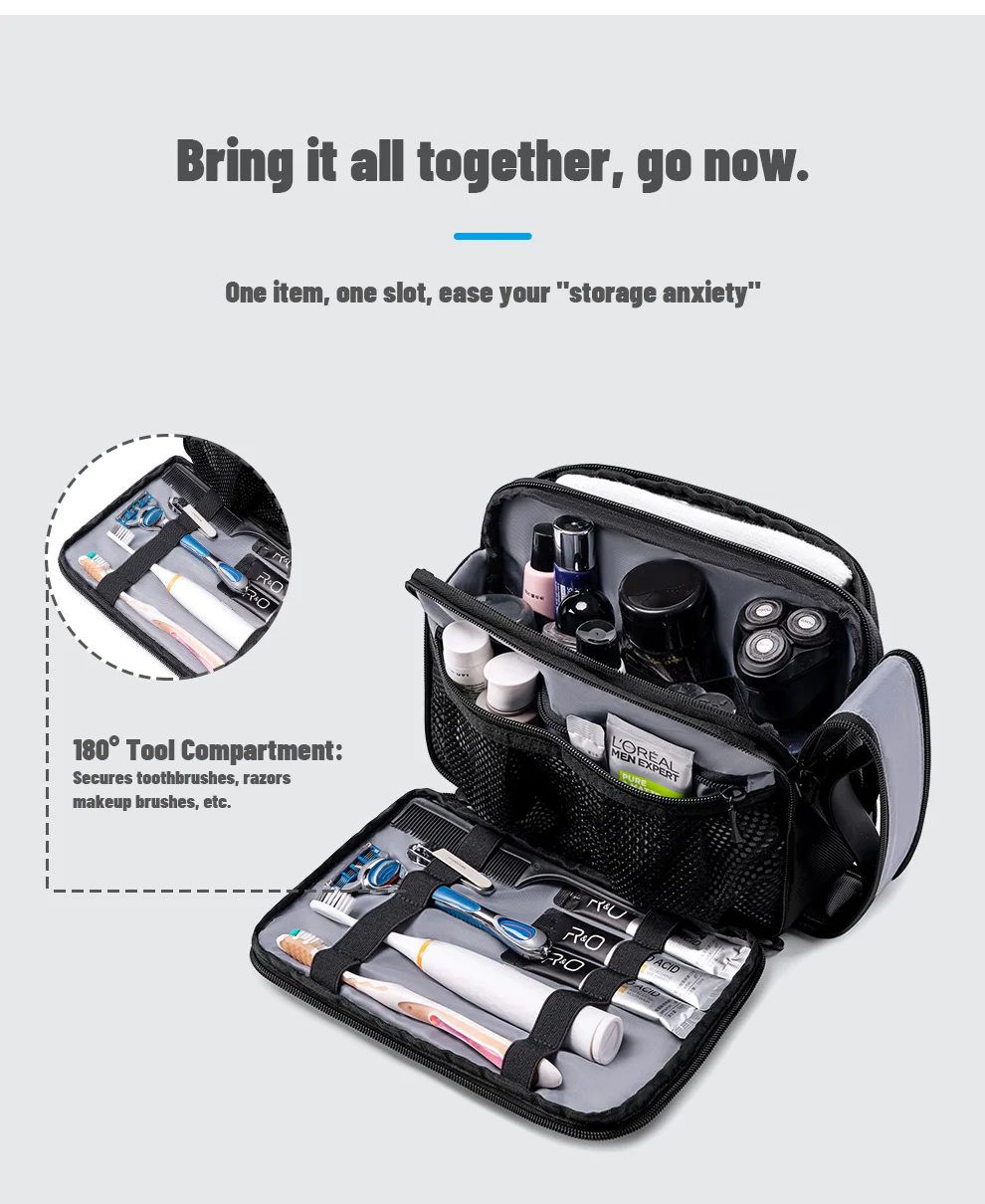 HK Portable Wash Pouch Waterproof Travel Toiletry Bag for Men Women Gym Essentials Cosmetic Makeup Organizer Case Beauty Handbag
