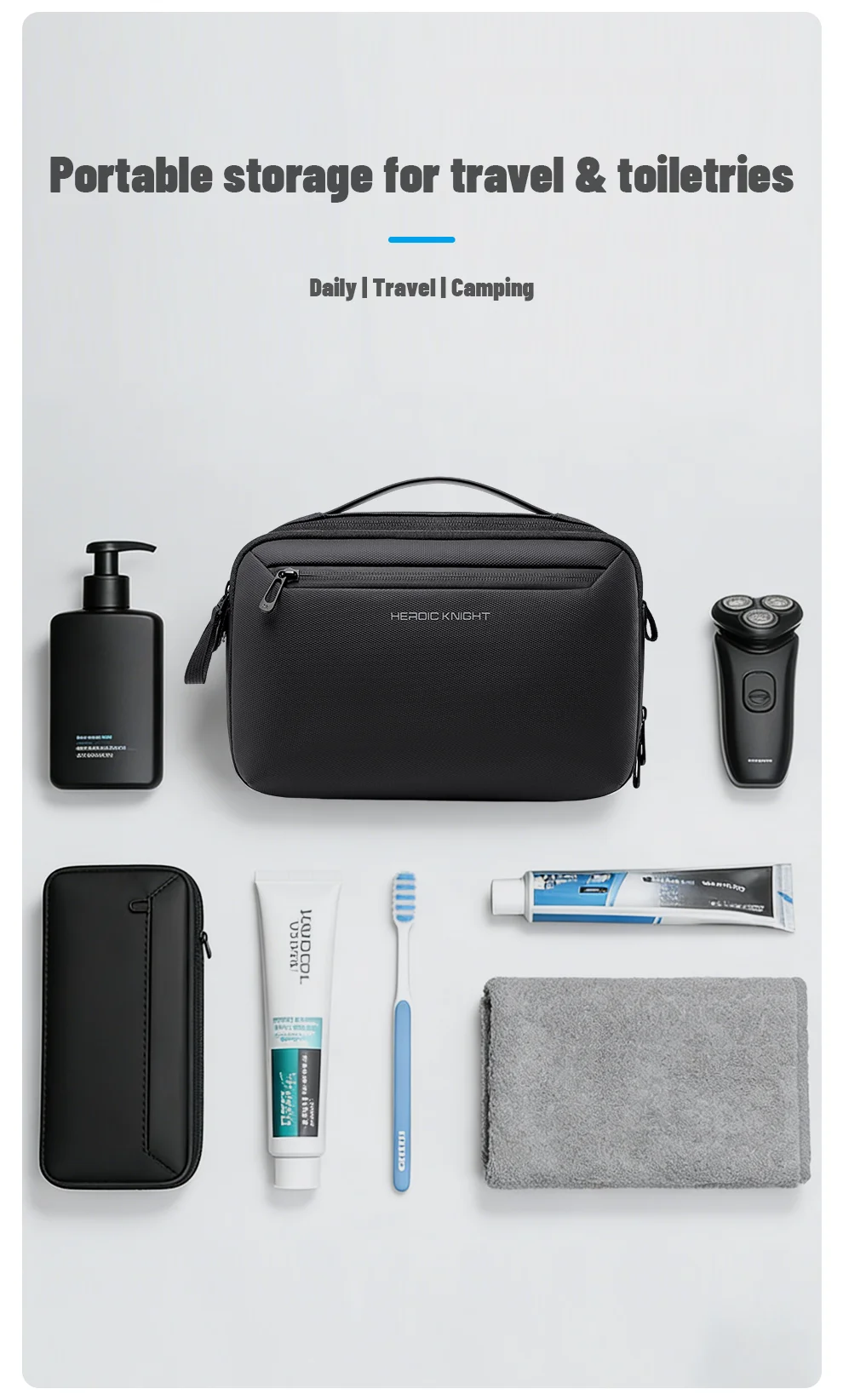HK Portable Wash Pouch Waterproof Travel Toiletry Bag for Men Women Gym Essentials Cosmetic Makeup Organizer Case Beauty Handbag