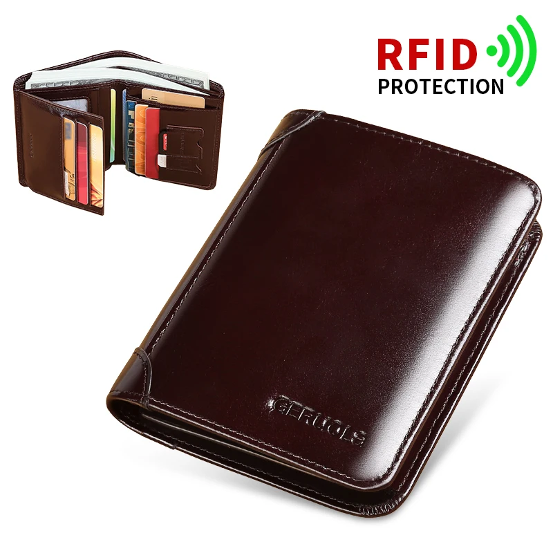 Oil Wax Head Layer Cowhide Men's Wallet with 30% Discount, Multiple Card Slots, Large Capacity, Holiday Gift Giving