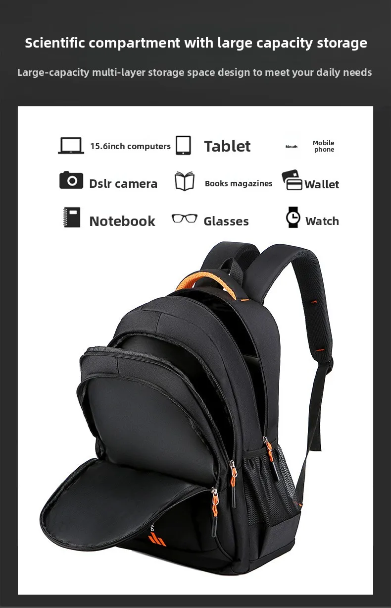 Durable Mens Oxford Business Laptop Backpack Waterproof Computer Bag for Work Travel Backpack High School Daypack