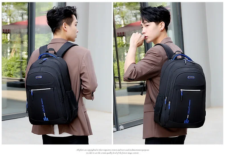 Durable Mens Oxford Business Laptop Backpack Waterproof Computer Bag for Work Travel Backpack High School Daypack