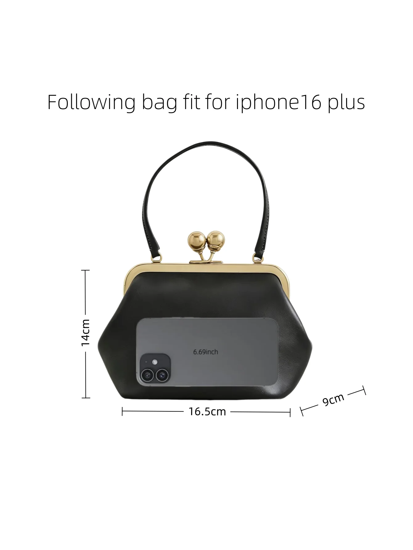 Women Small Kisslock Top Handle Bag Frame Clasp Clutch Party Bag 2026 Spring New Microfibe Leather