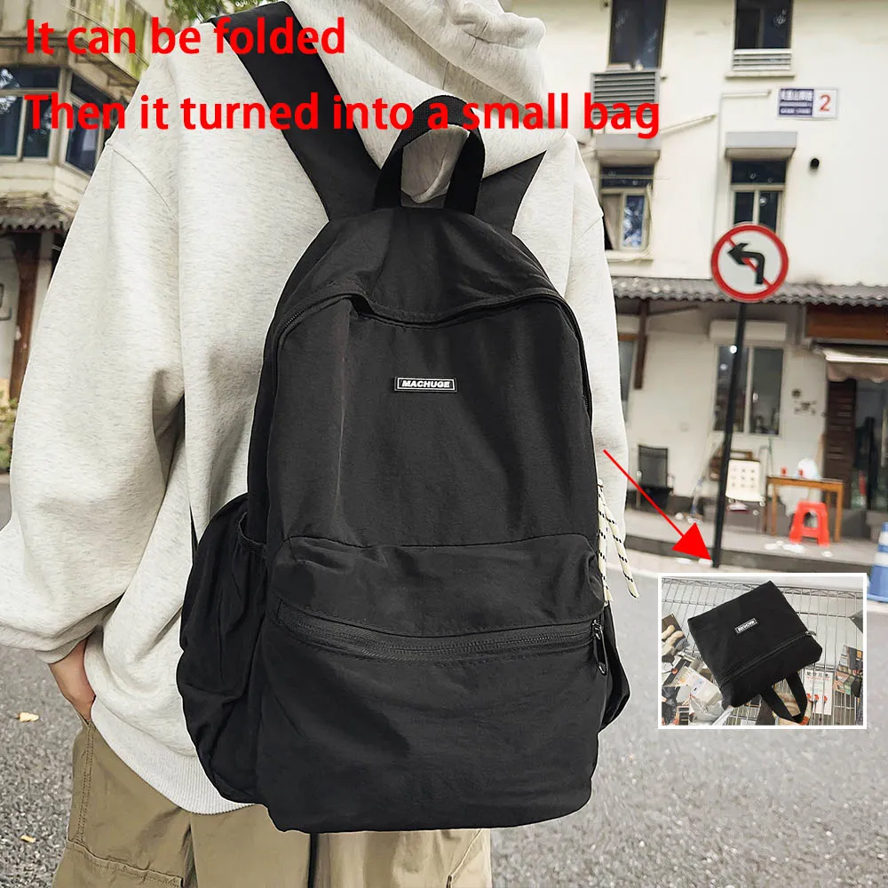 2025 New Foldable Backpack for Women, Large Capacity Backpack, Simple Korean Version Computer Backpack
