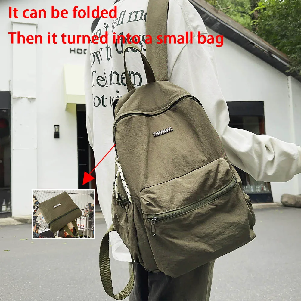 2025 New Foldable Backpack for Women, Large Capacity Backpack, Simple Korean Version Computer Backpack