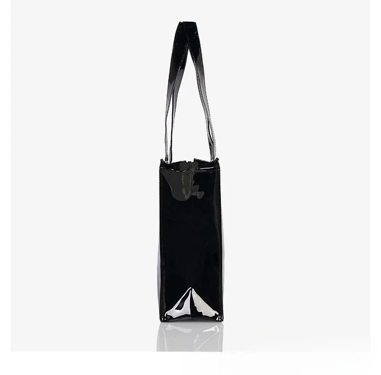 Cartoon Print PVC Waterproof Tote Bag for Women, Casual Portable Shoulder Handbag, Outdoor Shopping Commuting Daily Use Bag 