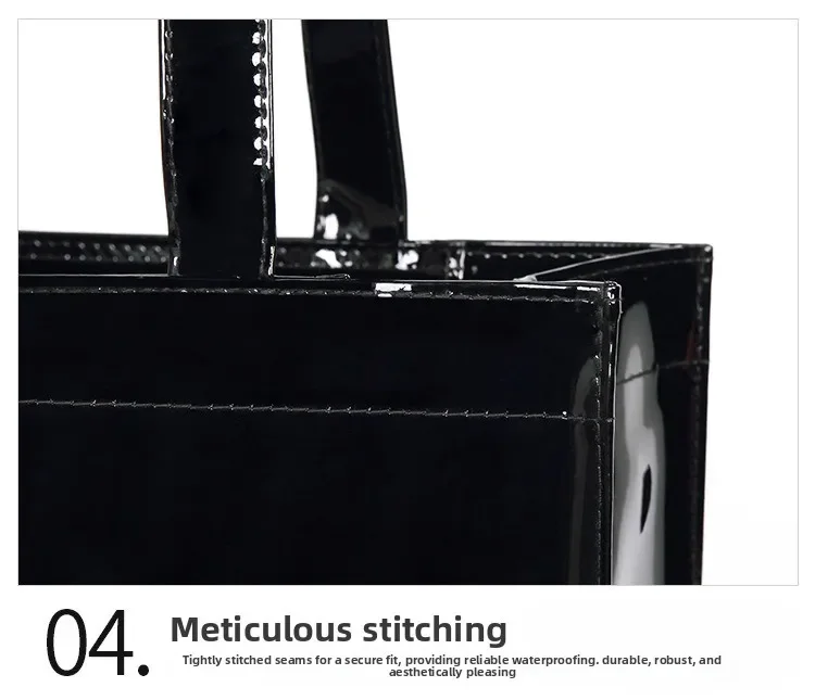 Cartoon Print PVC Waterproof Tote Bag for Women, Casual Portable Shoulder Handbag, Outdoor Shopping Commuting Daily Use Bag 