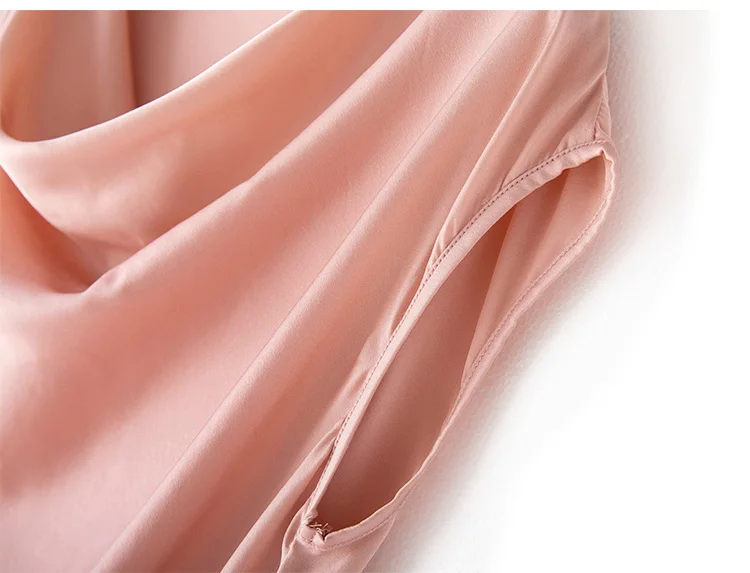 SuyaDream Women Silk Blouses Set 93%Silk 7%Spandex Solid Short Bat Sleeves Draped Collar Blouse Shirt 2022 Spring Summer Shirt