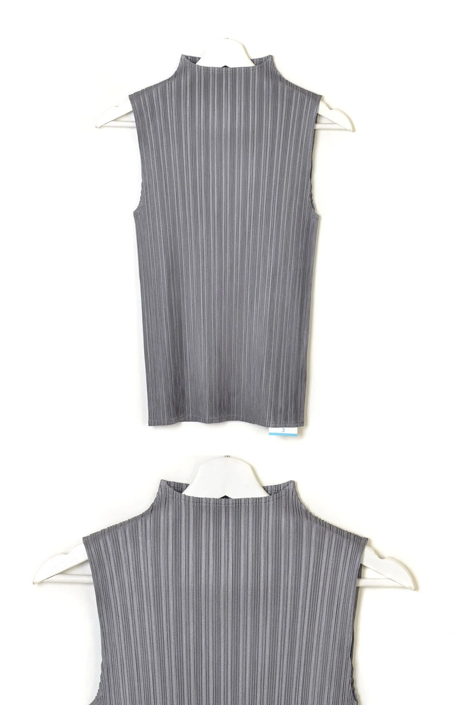 ALSEY Miyake Pleated Korean Style Sleeveless High Collar Tops Women's 2025 Summer New Simple Slim Solid Color T-shirt Clothing