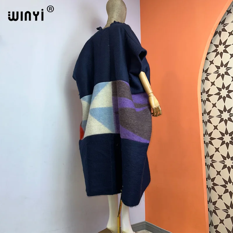 2022 WINYI Africa Winter Women tassel Cardigan coat Christmas dress robe longue Thick Warm assorted colors Loose overcoat
