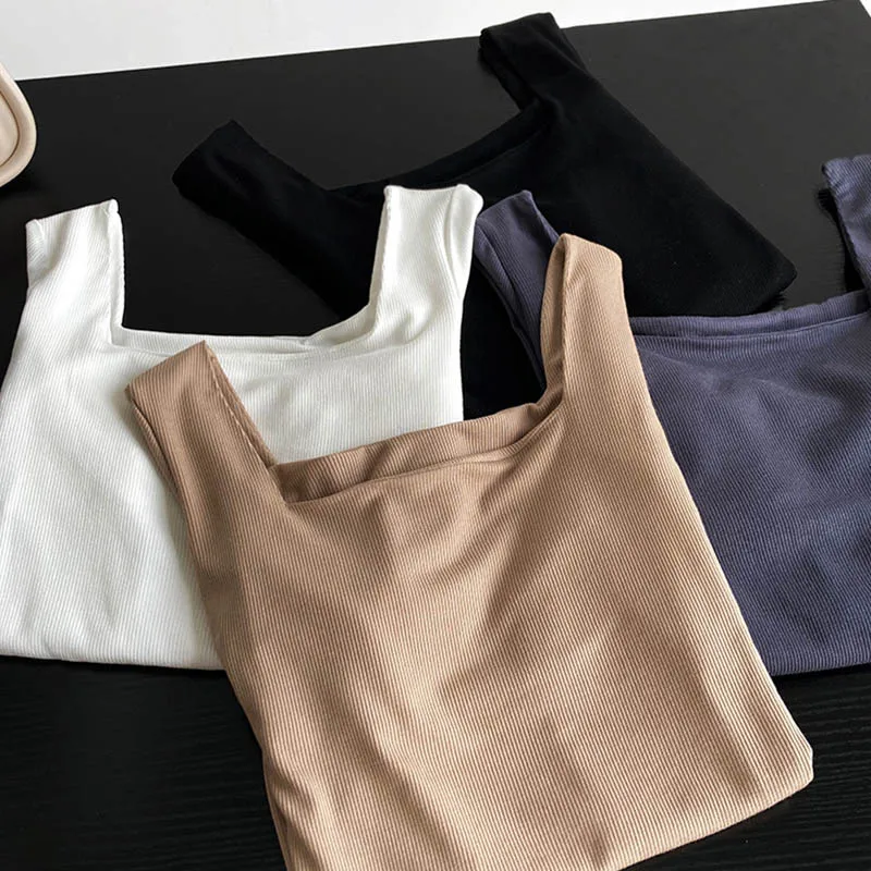 Long-sleeved square-neck t-shirt women's slim-fit exposed collarbone low-neck short top bottoming shirt