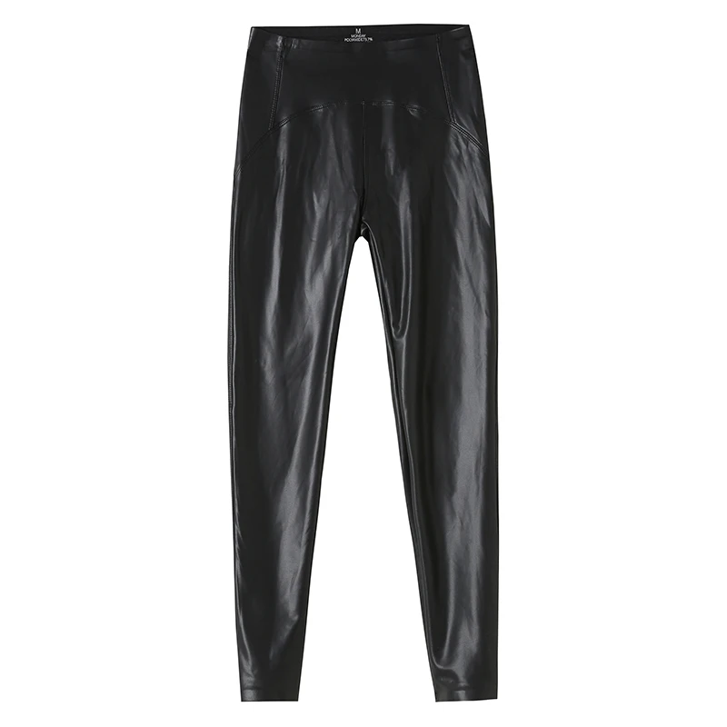 BIVIGAOS Women Spring Autumn Fleece Matte PU Leather Pants Leggings Elastic Slim Skinny Leggings Windproof Warm Sexy Legging